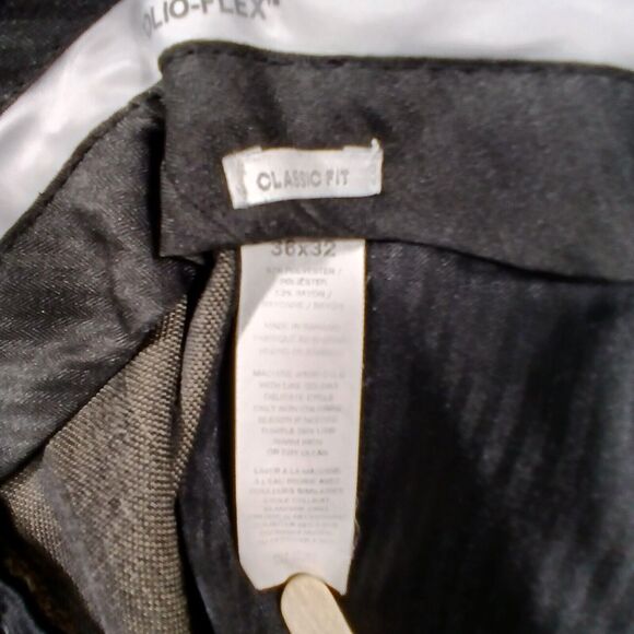 Perry Ellis Folio Flex Classic Fit Dress Pants Slacks Mens Size 36x32 - Gray - Picture 11 of 14